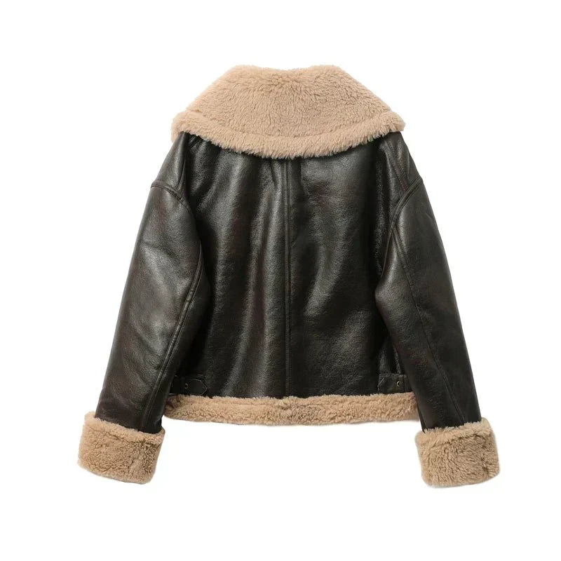 Michelle - Veste en Cuir Chaude