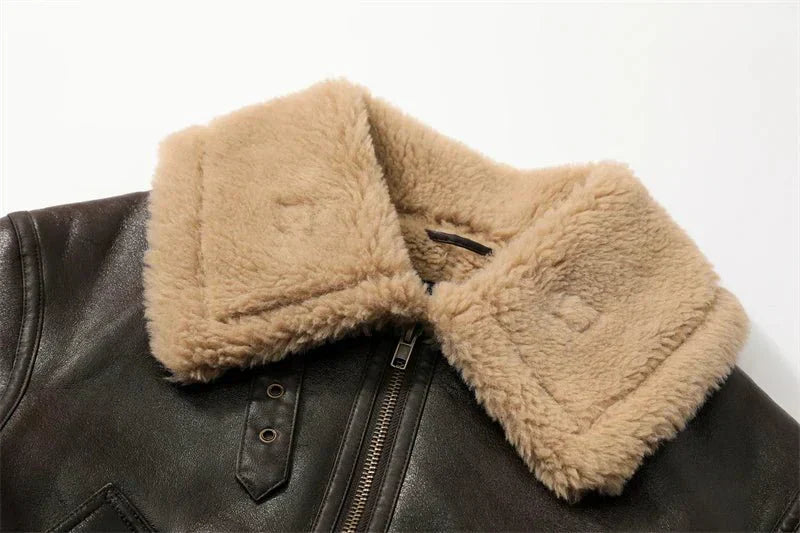 Michelle - Veste en Cuir Chaude
