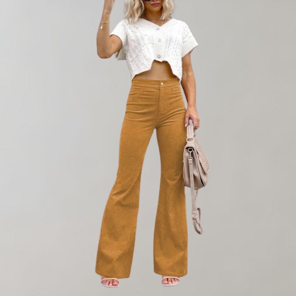 Joseline - Pantalon Évasé en Corduroy