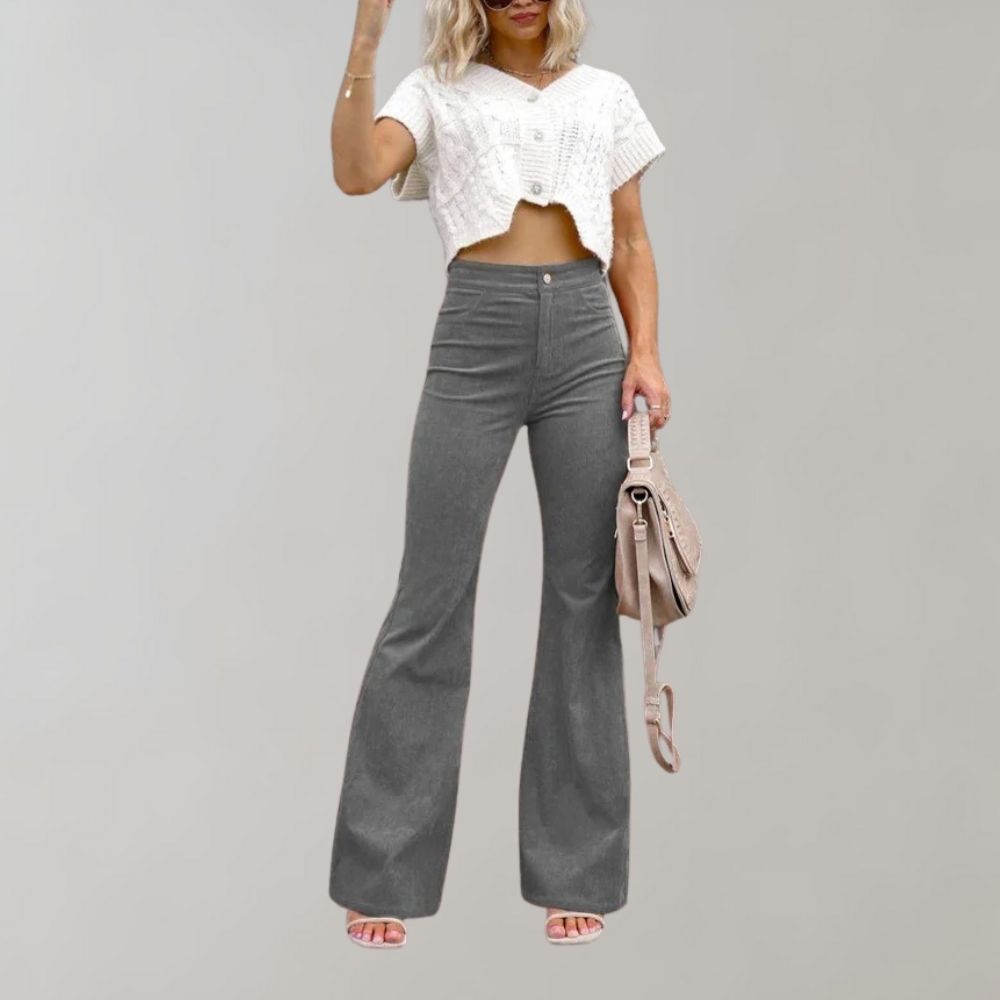 Joseline - Pantalon Évasé en Corduroy