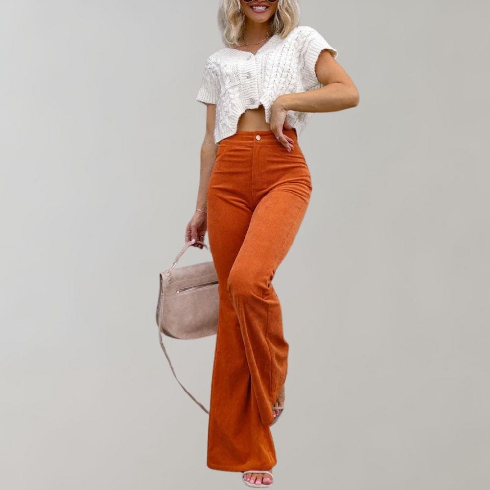 Joseline - Pantalon Évasé en Corduroy